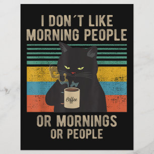 Flyer Eu Odeio Pessoas E Manhãs De Manhã E Gato De Pes