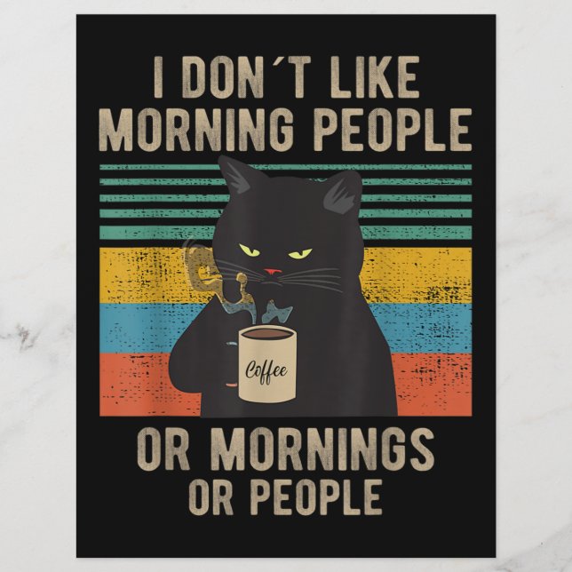 Flyer Eu Odeio Pessoas E Manhãs De Manhã E Gato De Pesso (Frente)