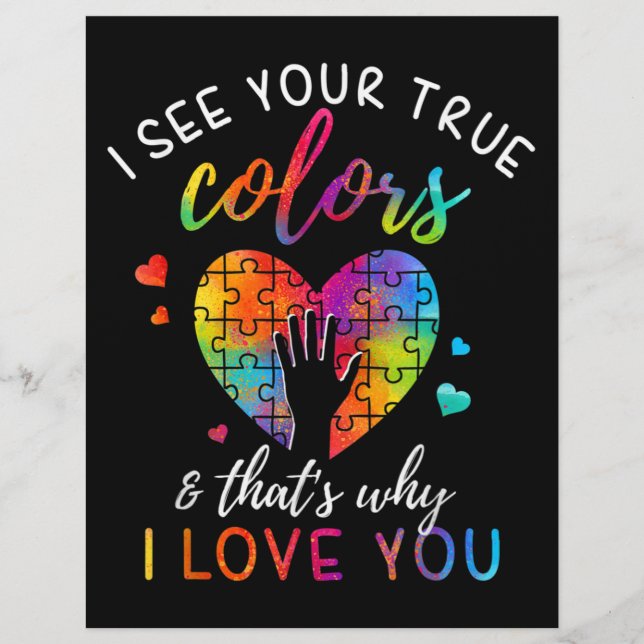 Flyer Eu Vejo Suas Verdadeiras Cores, Autismo Do Mundo Q (Frente)