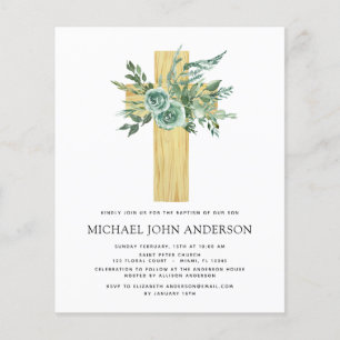 Flyer Eucalyptus Baptism Greenery Convite