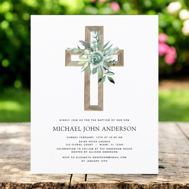 Flyer Eucalyptus Baptism Greenery Convite (Criador carregado)