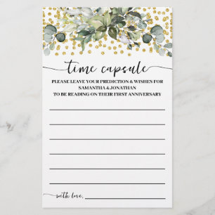 Flyer Eucalyptus Gold Time Capsule Advice Game Card