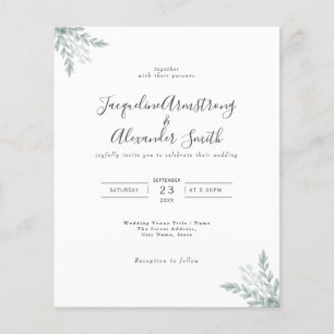 Flyer Eucalyptus Greenery Convite para Casamento