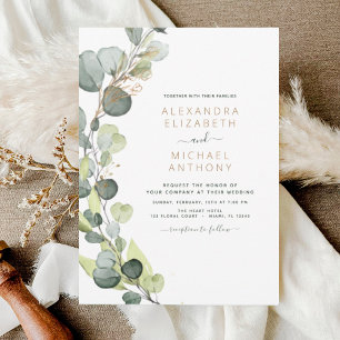 Flyer Eucalyptus Greenery Convites para Casamento