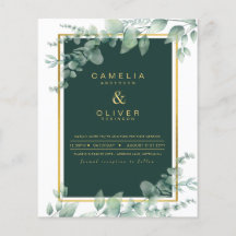 Eucalyptus Greenery Dourado Emerald Casamento QR C