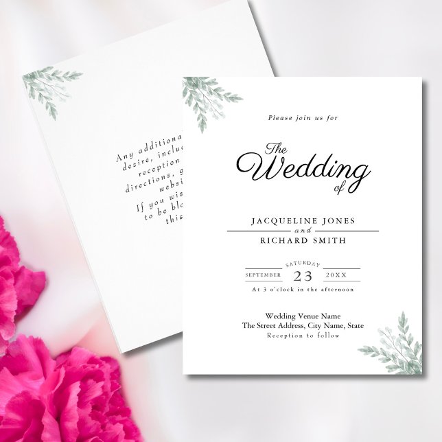 Flyer Eucalyptus Wedding Invitation (Criador carregado)
