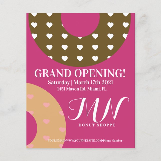 Flyer Evento de Grande Inauguração da Loja de Donuts (Frente)