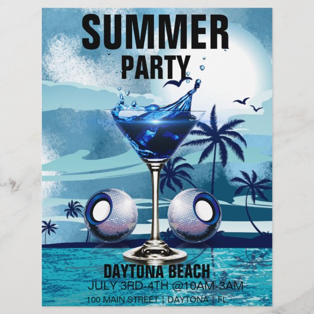 Flyer Evento de Marketing do Summer Beach Party (Frente)