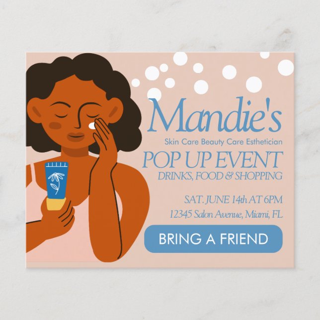 Flyer Evento de Pop de Salão de Negócios Estheticista Az (Frente)