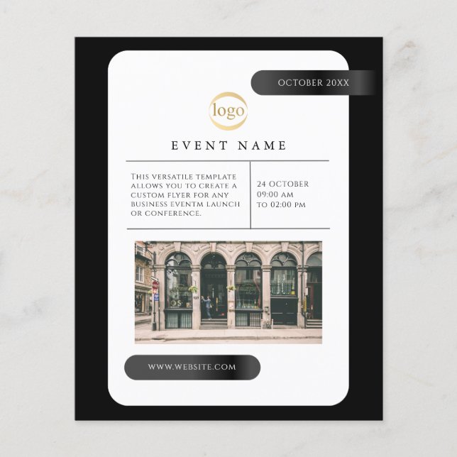 Flyer Evento Empresarial Preto Profissional Minimalista  (Frente)