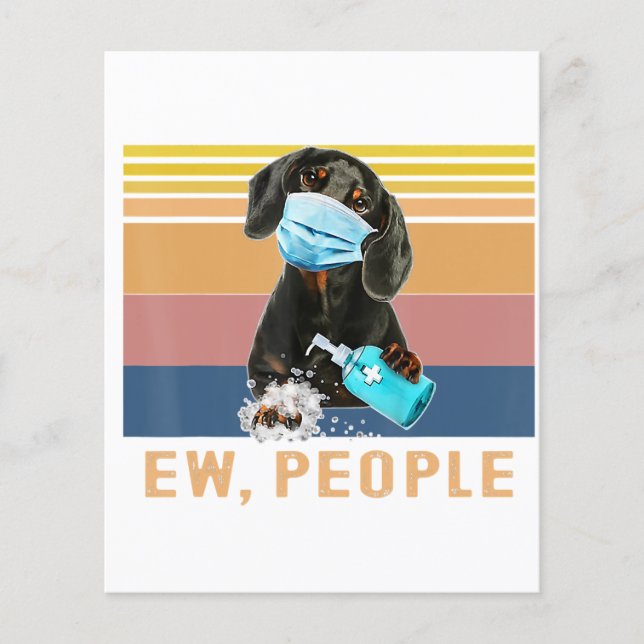 Flyer Ew Pessoas Dachshund Vestindo Um Dia De Máscara De (Frente)