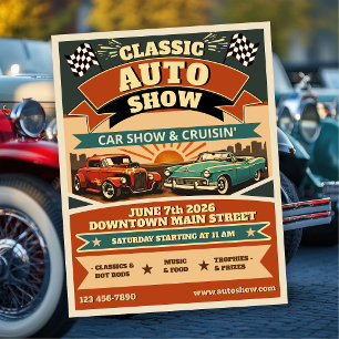 Flyer Exposição Clássica de Automóveis