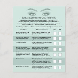 Flyer Extensões Eyelash Pastel Mint Responsabilidade