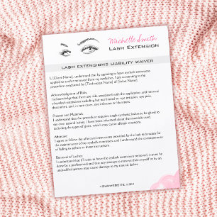 Flyer Extensões Lash Isenções de Responsabilidade Rosa M