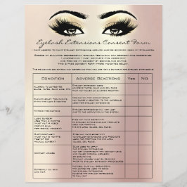 Flyer Eyelash Extensão de Responsabilidade Rosa