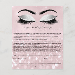 Flyer Eyelash Extensão de Responsabilidade Rosa de Dispe