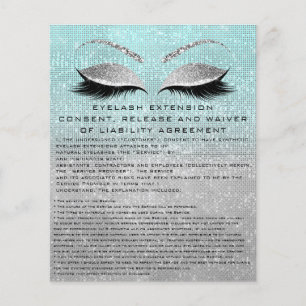 Flyer EYELASH EXTENSION LIEAVER WAIVER Blue Silver