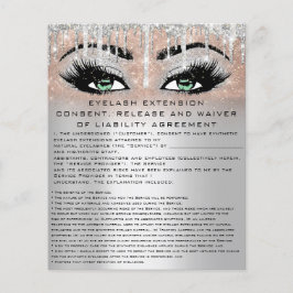 Flyer EYELASH EXTENSION RELEATION WAIVER Green Eye