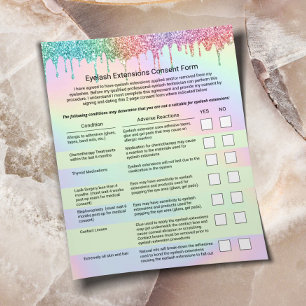 Flyer Eyelash Extensions Liability Waiver Holographic