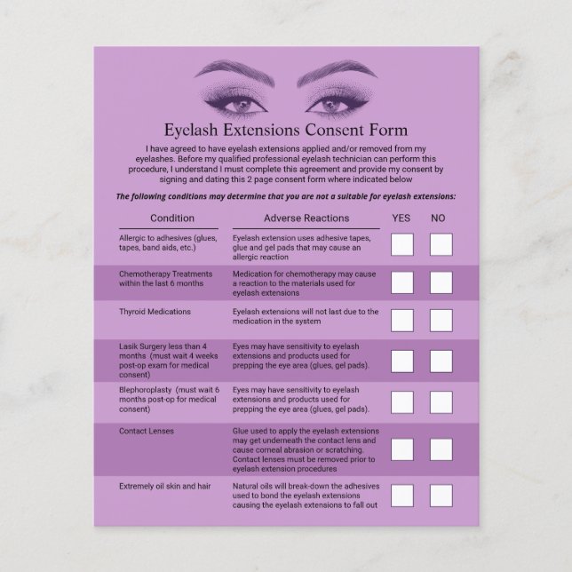 Flyer Eyelash Extensões de Passivo Roxo Formulário de Di (Frente)
