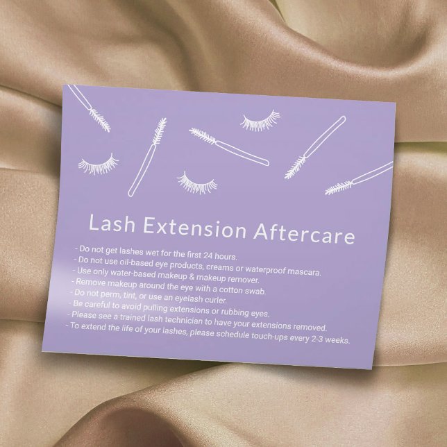 Flyer Eyelash Extensões Lavanda Salão de Cuta Após Cuida (Criador carregado)