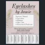 Flyer Eyelash Service Dourado Rasgos de Negócios Rosa<br><div class="desc">Flyers Moderno para Salão</div>