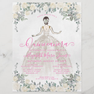Flyer Fábrica de Ivory Quinceanera, Princesa Quente Rosa