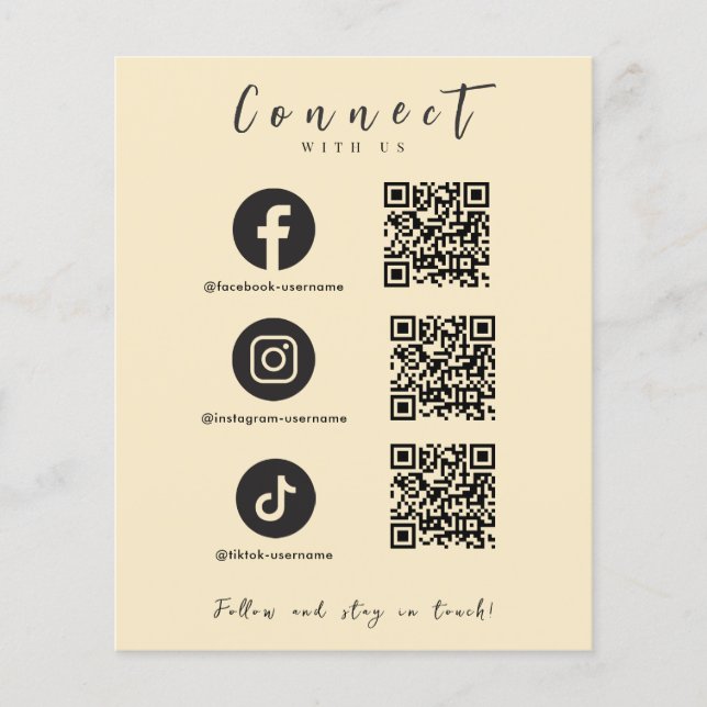 Flyer Facebook Instagram Tiktok QR Code Trendy Groovy (Frente)