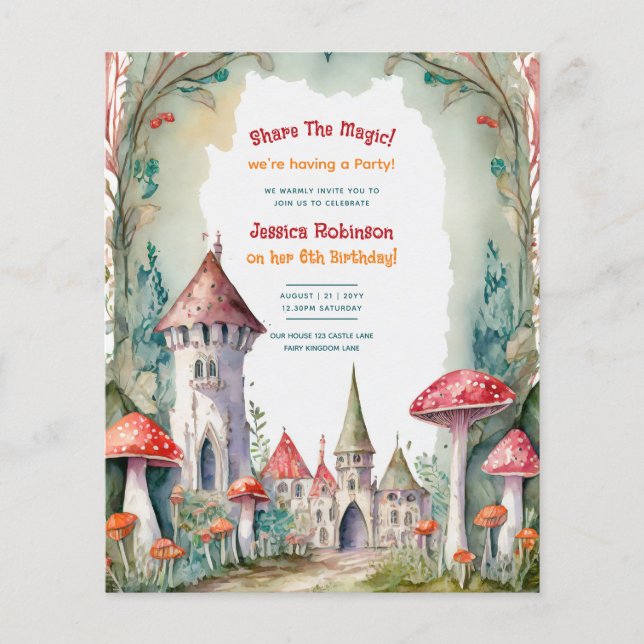 Flyer Fairytale Castle Wedding Fairycore Princess Magic (Frente)