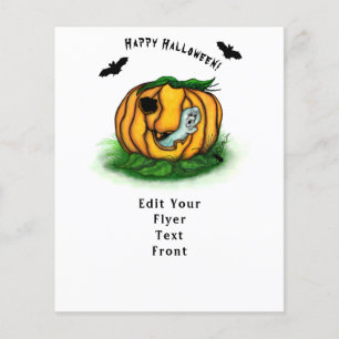 Flyer Fantasma do Halloween, Bat, Ghost e Spider