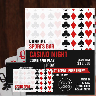 Flyer Fatos De Cartão, Noite De Casino, Indústria De Jog