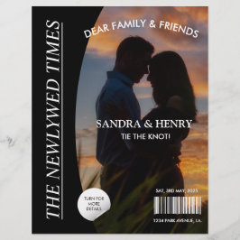 Flyer Fatos Divertidos do Programa de Casamento de Jorna