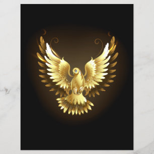 Flyer Faux Gold Foil Peace Dove em Preto