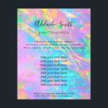 Flyer FAUX hológrafo<br><div class="desc">folheto de maquiagem profissional do salão de beleza</div>