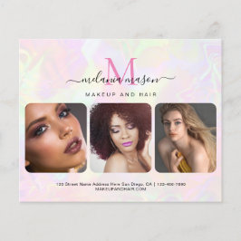 Flyer Faux Holographic Makeup Artist & Photo Iridescent