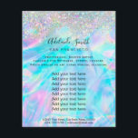 Flyer FAUX, iridescente holográfico e brilho falso<br><div class="desc">folheto de maquiagem profissional do salão de beleza</div>