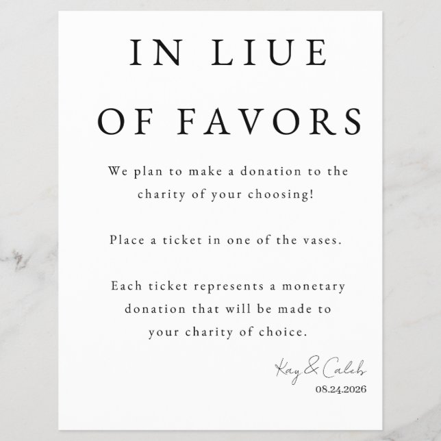 Flyer Favor para Casamento (Frente)