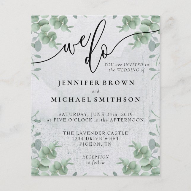 Flyer Fazemos Caligrafia Gerenciar Orçamento Eucalyptus (Frente)