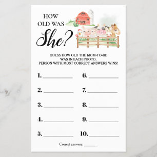 Flyer Fazendeiros Quantos anos ela tinha no Chá de frald