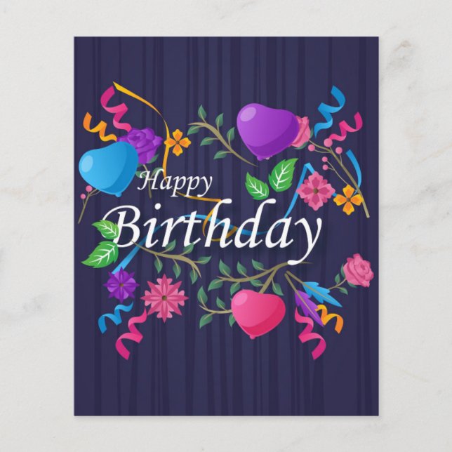 Flyer Feliz Aniversário Oferece Bolo De Amor  (Frente)