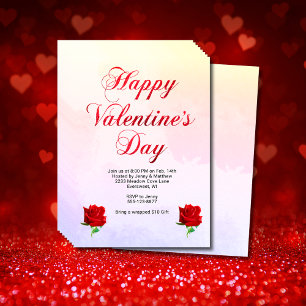 Flyer Feliz Dia dos Namorados Festa de Rosas Vermelhas P