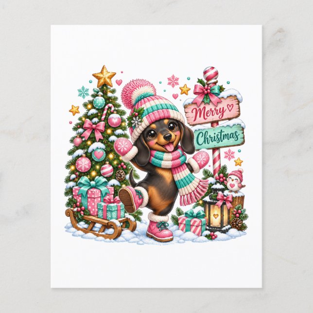 Flyer Feliz Natal Dachshund (Frente)