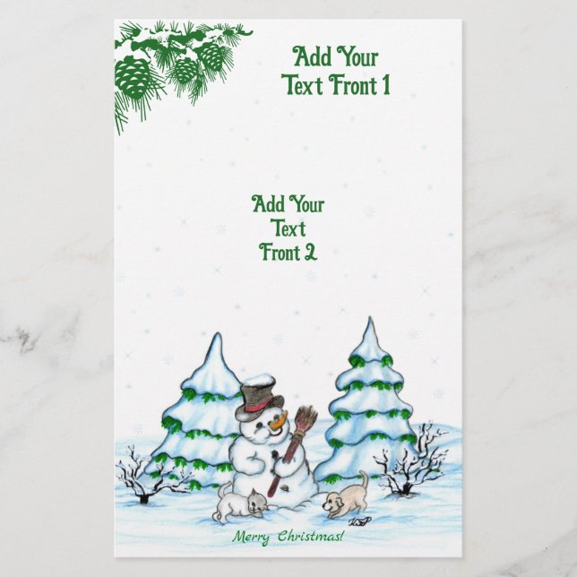 Flyer Feliz Natal! Neve com Cat e Puppy (Frente)