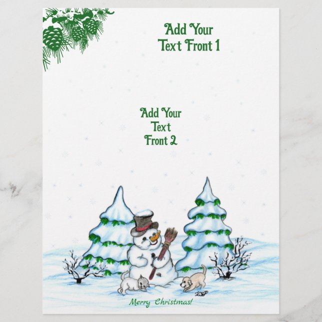 Flyer Feliz Natal! Neve com Cat e Puppy (Frente)