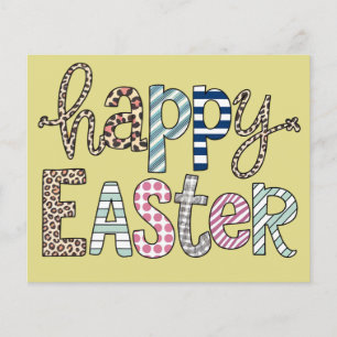 Flyer Feliz Páscoa Coelhinho Floral Fofo Primavera Leopa