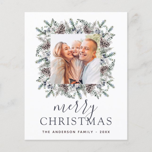 Flyer Feriado de Foto Azul com Feliz Natal (Frente)