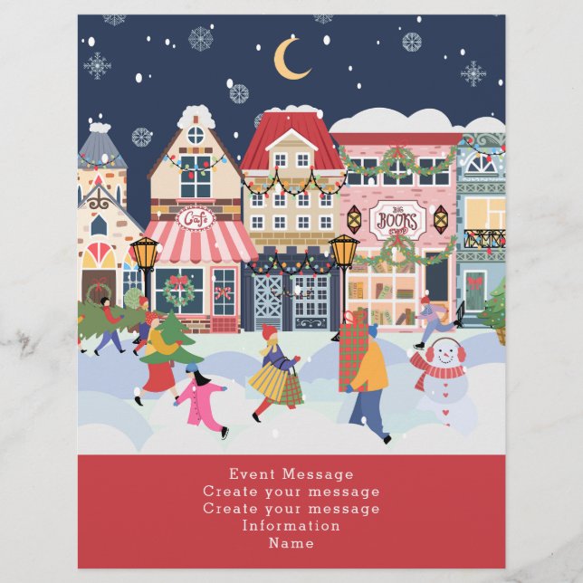 Flyer Férias Natal Cidade Whimsy Crie seu próprio (Frente)