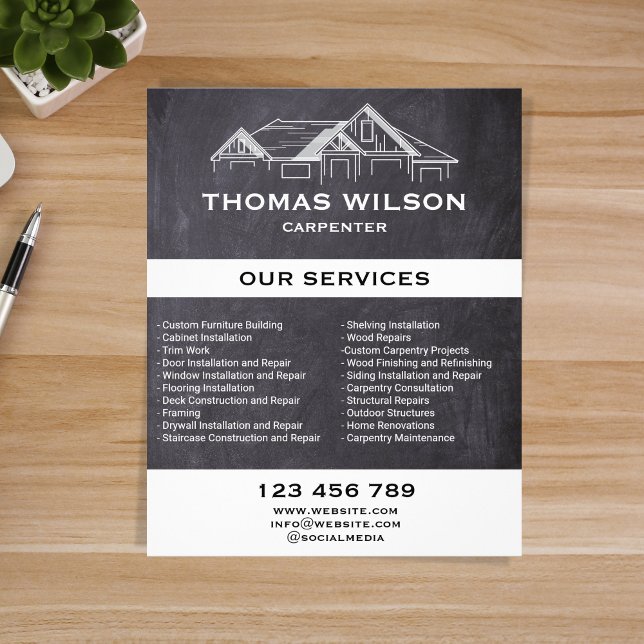 Flyer Ferramentas de Carpinteiro de Handyman para Constr (Criador carregado)