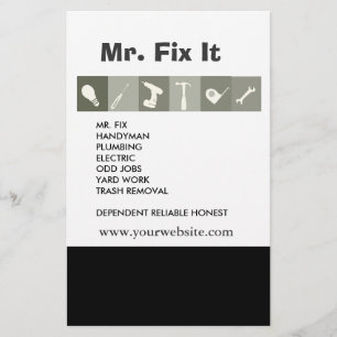 Flyer Ferramentas dos homens. O reparo da chave do