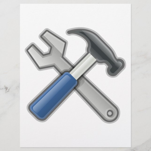 Flyer Ferramentas, martelo e chave inglesa (Frente)